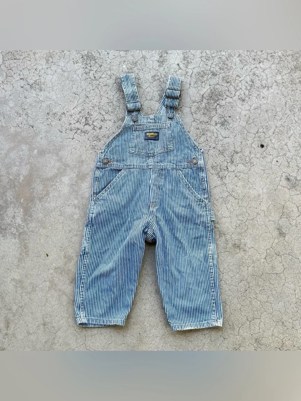 Vintage 70’s 80’s Osh Kosh B’Gosh Vestbak Overalls Hickory Light Blue Sz 2T